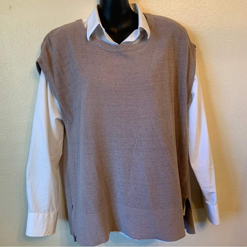 Barefoot Dreams CozyChic Ultra Light Cap Sleeved Tee Neutral Vest XL